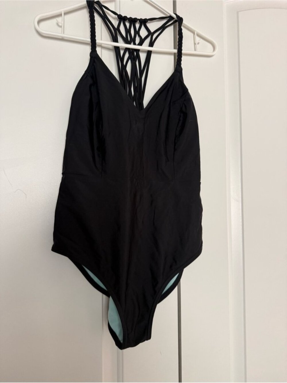 Prana Black One-Piece Swimsuit with Braided Straps